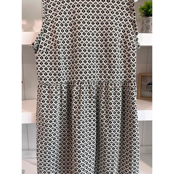 Xhilaration Black White Geometric Dress XL NWT Sleeveless Knit Zip Back - Picture 5 of 11
